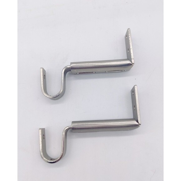 Hardware Brackets For Curtain Rod Set of 4 Silver Adjustable 2 Unopened 2 Opened - Picture 7 of 11